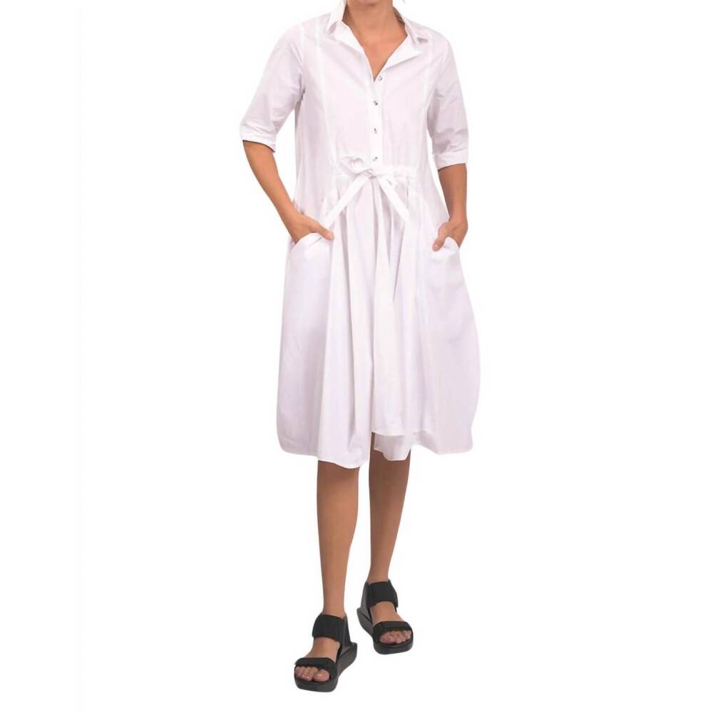 NEW URBAN BY ALEMBIKA cotton midi shirt dress in white